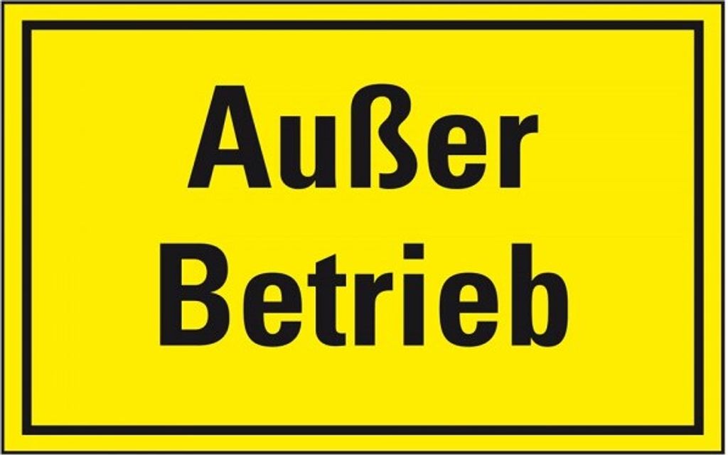 Dreifke Schild I Warnschild Außer Betrieb!, Magnetfolie, 120x200mm