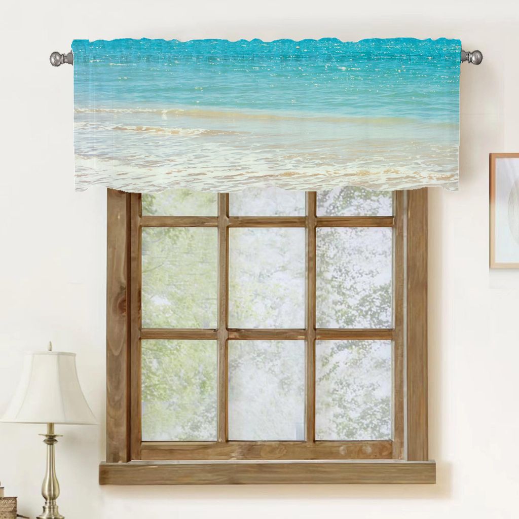 Küchenvorhang Sommer Dekorative Kurzgardine Café Halbgardine - Leichter Sichtschutz für Fenster, Größe: 152x45cm, Stil 1