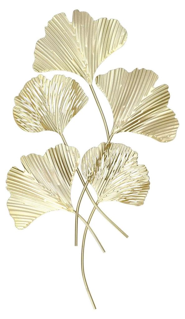 Metall Wanddekoration Eisen, Simulierte 3D Ginkgo Blätter Wandskulptur, Metall Wandhängende für Wohnzimmer Büro - Wandmontierte Dekoration