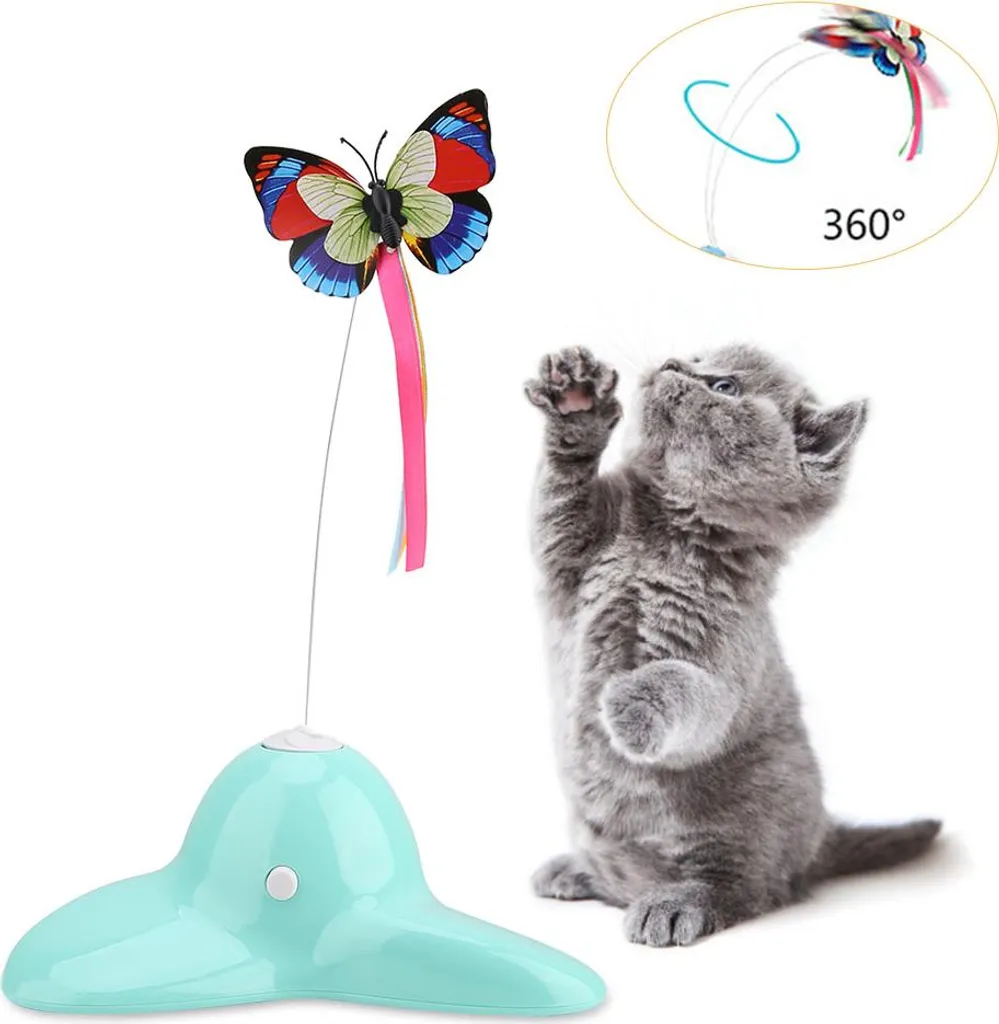 Jouet Interactif Chat Papillon rotatif et Lumineux pour les Enfants