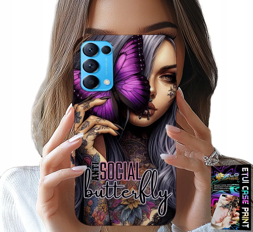 Custodia Oppo Find X3 Lite Rosa Farfalle | Un Tocco di Poesia