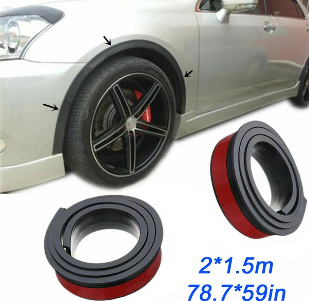 2 PCs 1,5 m Universal Gummi -Auto -Radwölfungsschutz Anti -Kollisions -Streifen Formmüllverkleidung