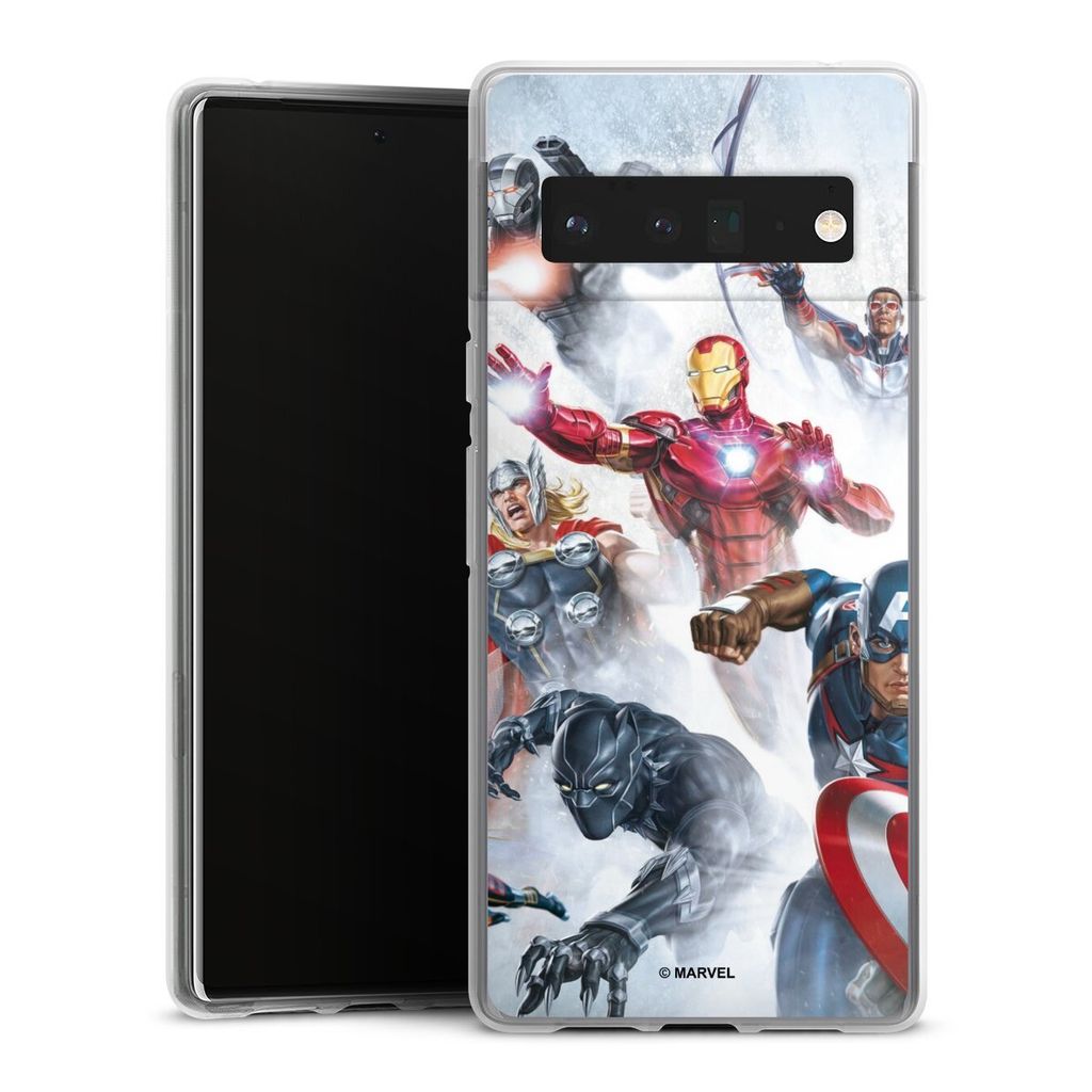DeinDesign Handyhülle für Google Pixel 6 Pro Silikon Hülle Case Smartphone Schutzhülle Offizielles Lizenzprodukt Marvel The Avengers