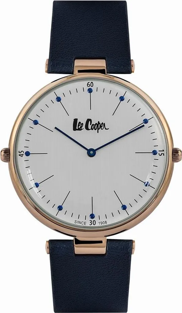 Montre en cuir bleu Lee Cooper LC06636.499 boîtier étanche en acier