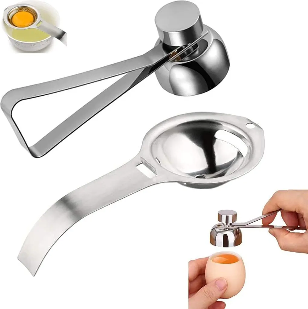 Toque-œuf et séparateur d'œuf pratique en inox - Ustensile de cuisine 1pc