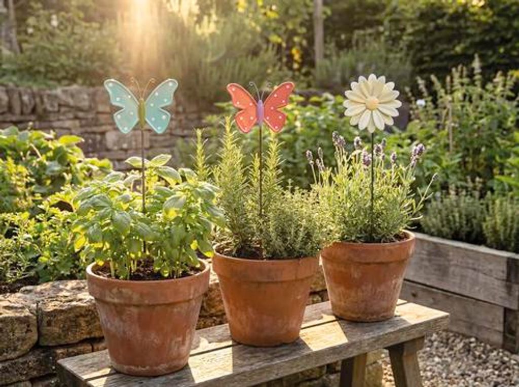 Gartenstecker Lafiora Metallblume 21,5 x 4 x 115 cm weiß gelb
