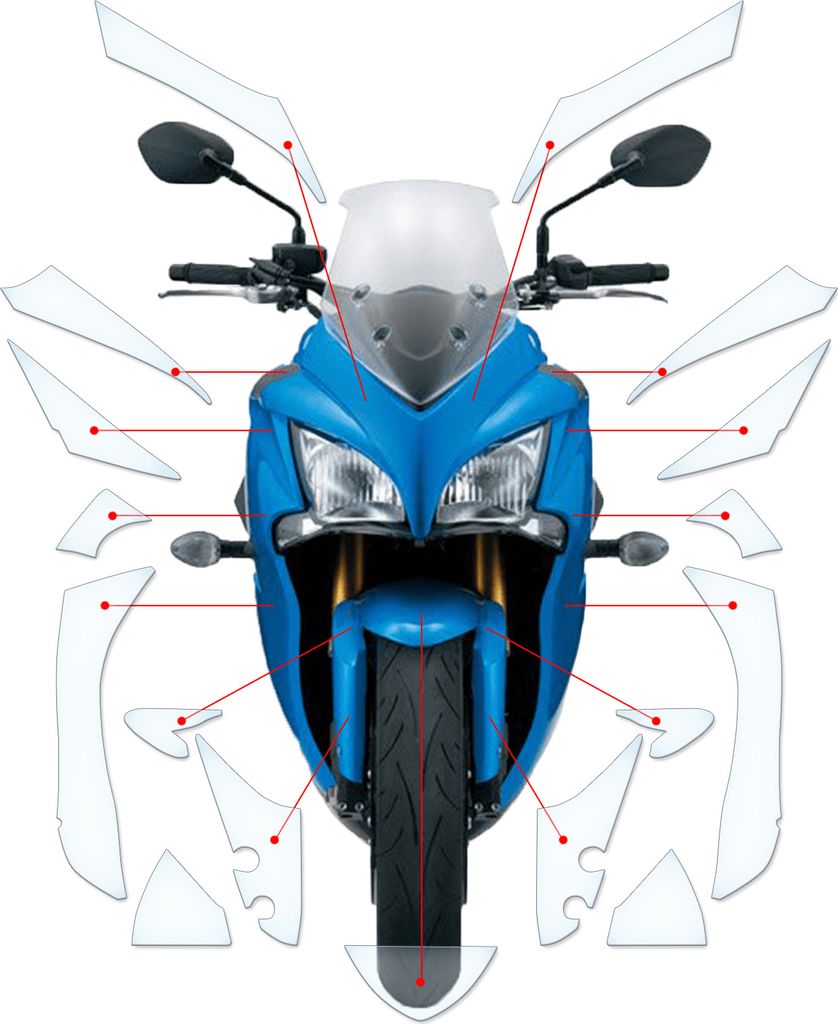 Lackschutzfolie Steinschlagschutz passend für Suzuki GSX S1000F 2015-2017