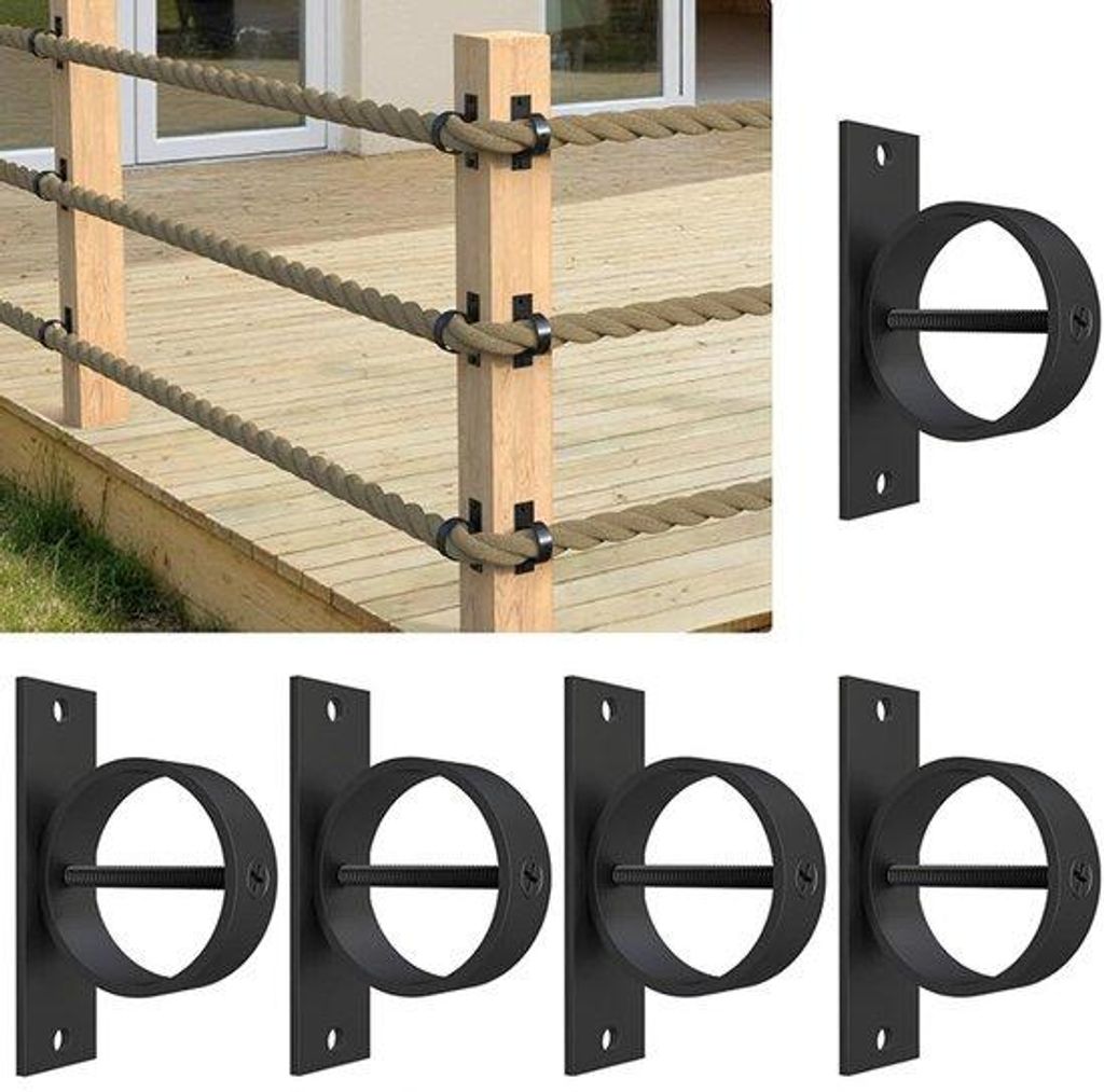Rope Brackets - Außen - Stahl - 5 Stücke - Schwarz