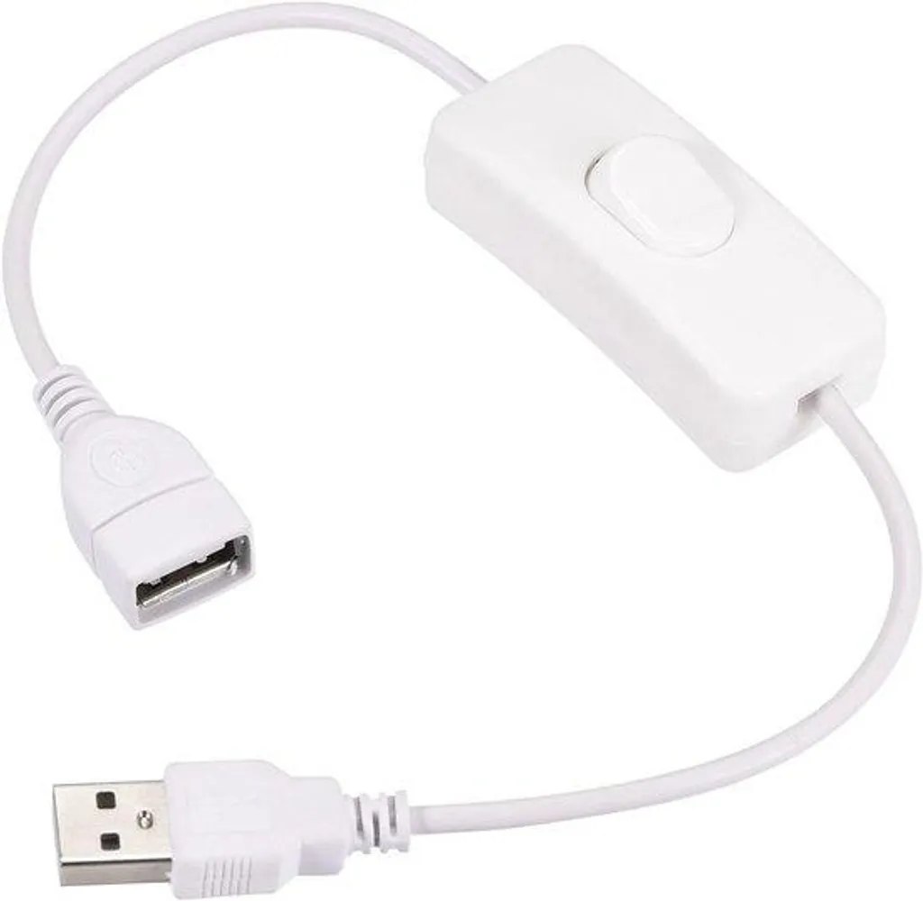 Rallonge LED avec Interrupteur 34 cm : Solution pour Câble trop Court Blanc
