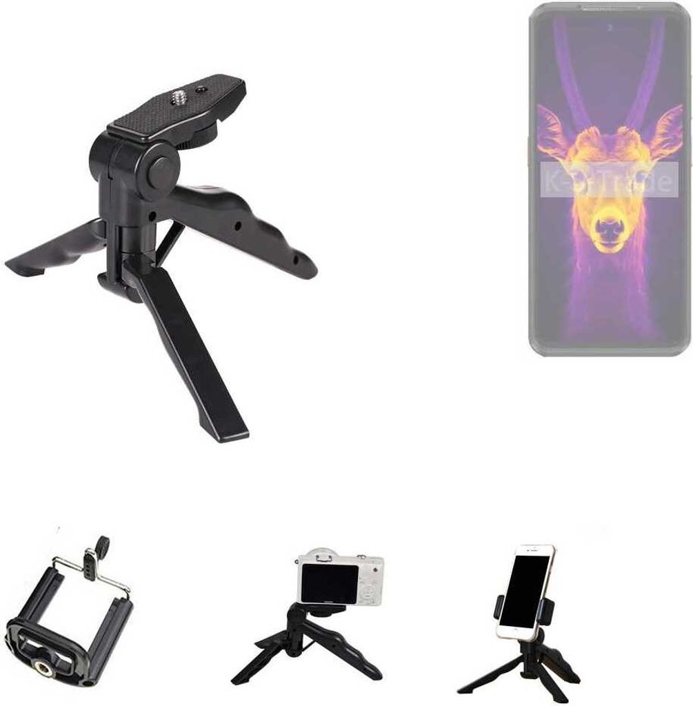K-S-Trade Stativ Tisch-Ständer Dreibein Handy-Stativ Ständer kompatibel mit Ulefone Armor 25T Mini-Stativ Smartphone Tripod Handy-Stativ aus Plastik