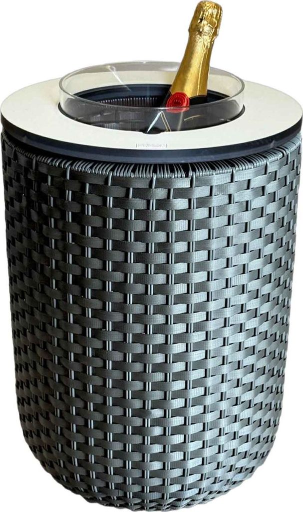 COOTAB Cooler Table LONDON 4-in-1 Loungetisch mit Acryl-Kühler - Anthrazit-Champagner