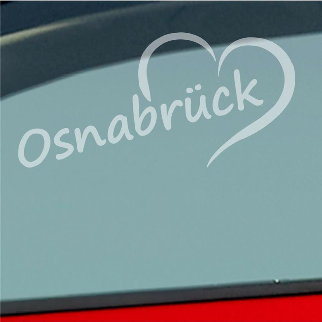 Auto Aufkleber Osnabrück Herz Stadt City Liebe Love Heimat 17x8 cm Milchglas Sticker Heckscheibenaufkleber