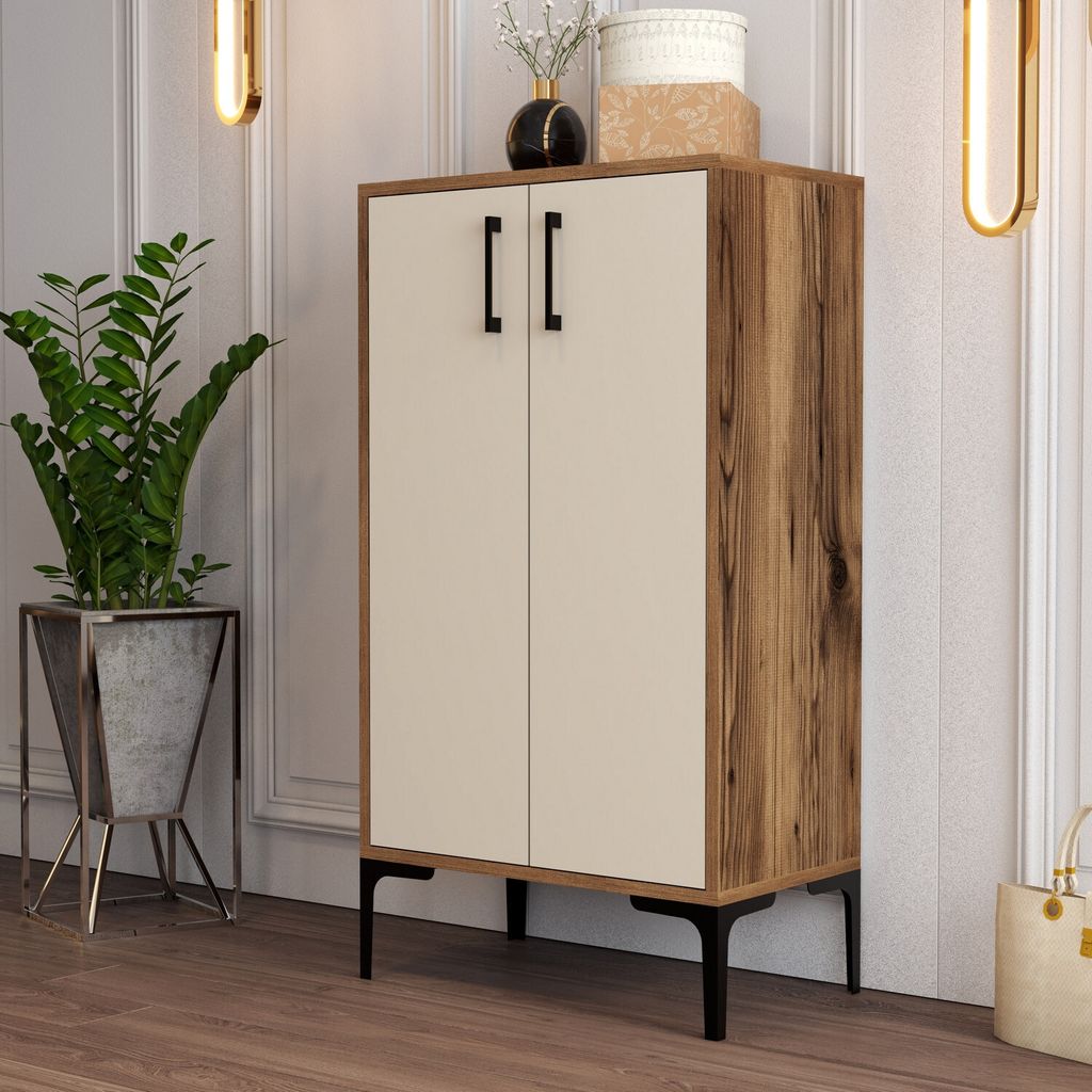 Skye Decor, Prague - Walnut, Cream, Armoires à chaussures, Image du produit 