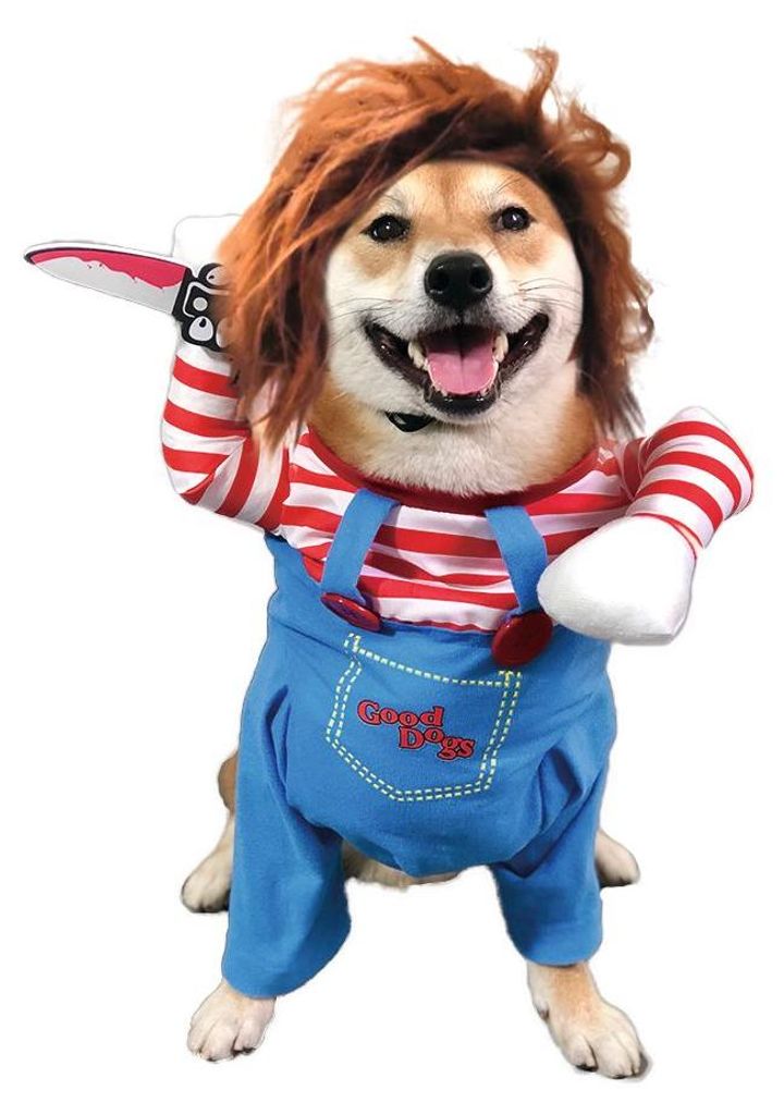 Hundekostüm Mörderpuppe blau/rot/weiß 30cm Produktbild 