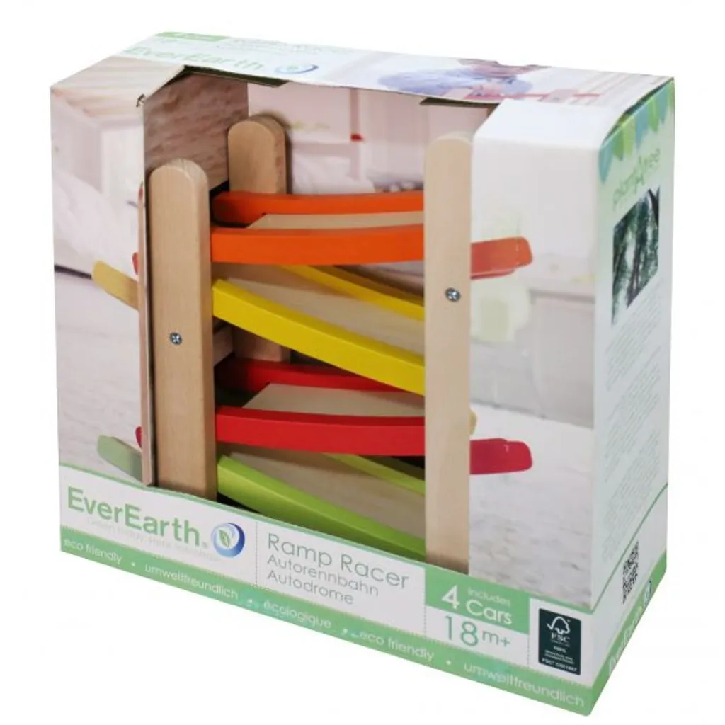 Circuit de voitures idéal pour la motricité fine, bois de hêtre pur