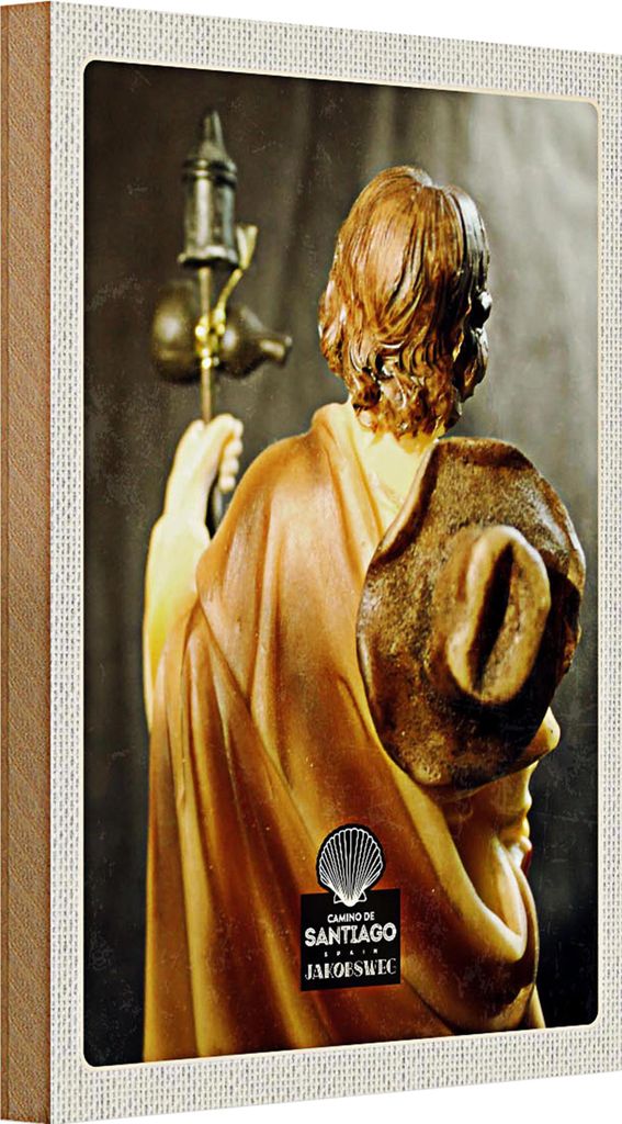 Holzschild Reise 20x30cm Spanien Camino de Santiago Jakobsweg