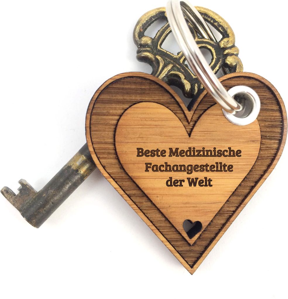 Mr. & Mrs. Panda Schlüssel Anhänger Medizinische Fachangestellte - Bambus - Geschenk, Herzchen, für tasche, Glücksbringer, Verliebt, Herz, Lieb...