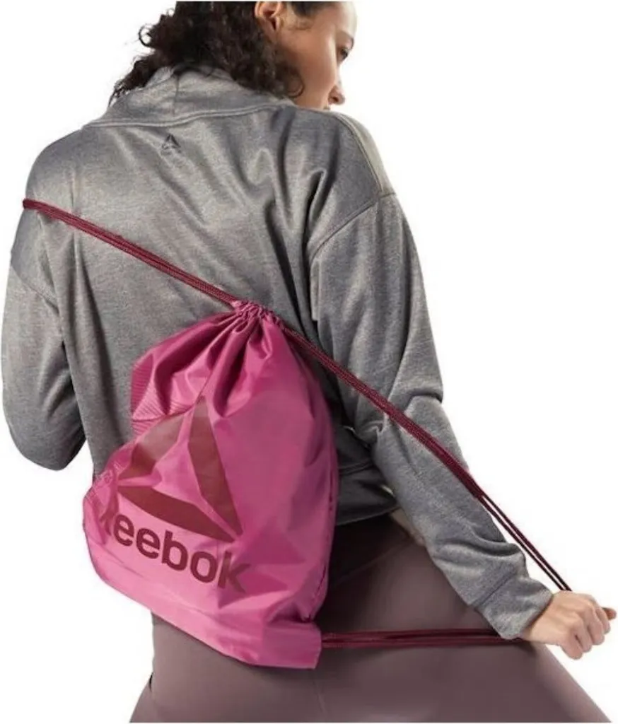 Reebok Sac Drawstring CZ9882 en Polyester Résistant Noir et Blanc