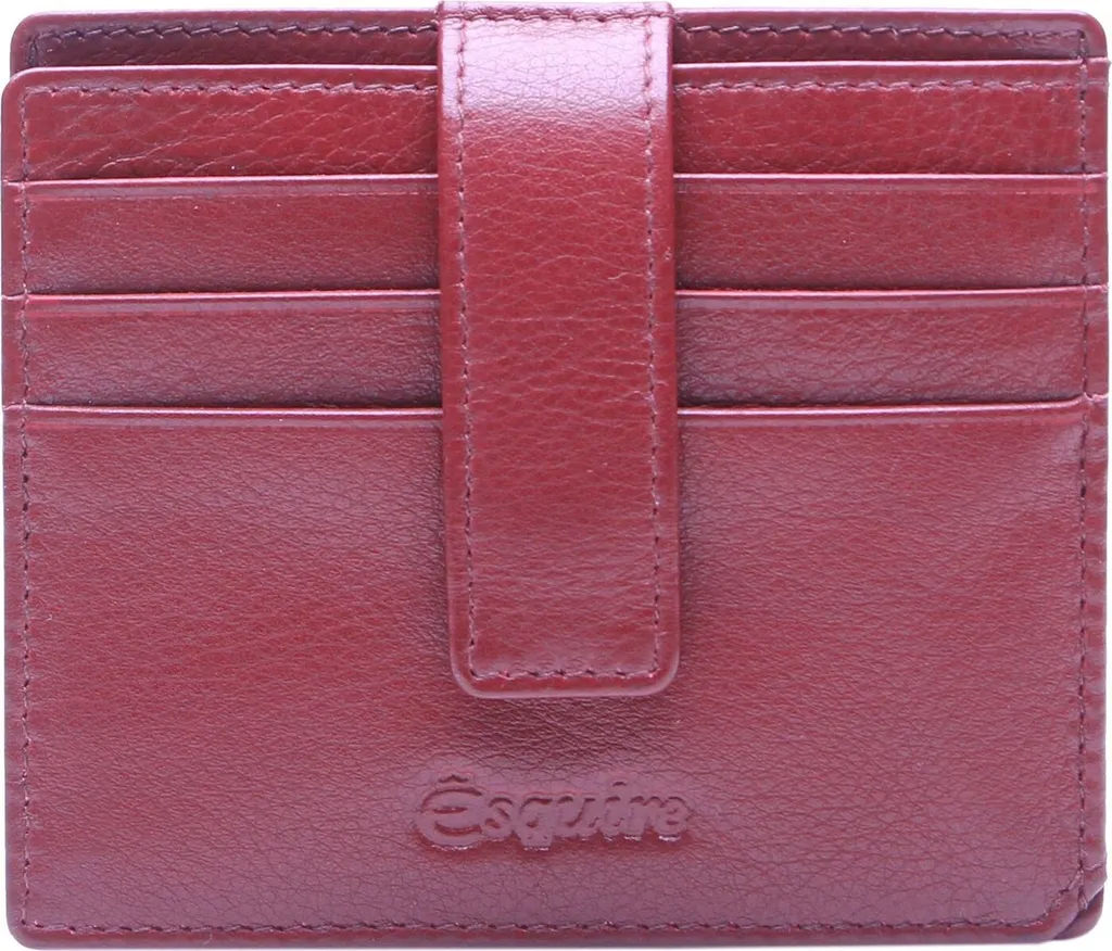 Porta Carte Credito Esquire Oslo Rosso | Sottile RFID Pelle Nappa Premium - 1