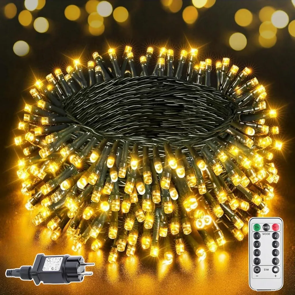 Catena Luminosa LED 10m Impermeabile IP65 - 100 Micro LED Bianco Caldo