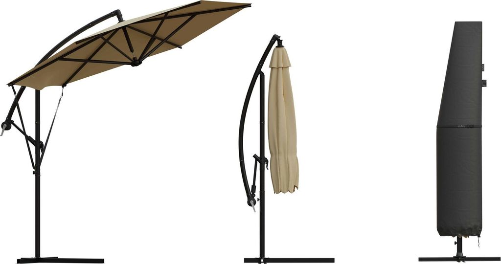 Sonnenschirmhülle, Anthrazit, max. 350 cm, wetterfest