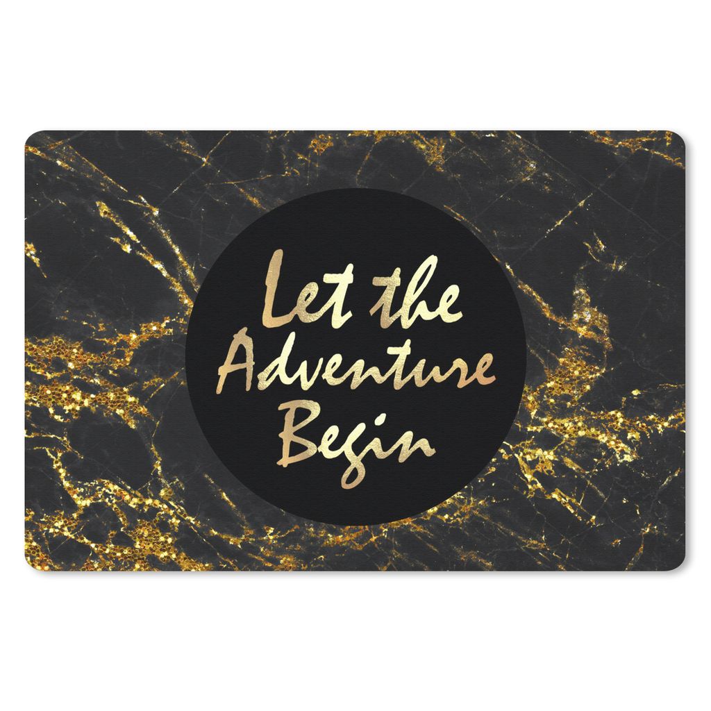 MuchoWow Mauspad Mousepad Zitat - Außen - Gold - Marmor 27x18 cm - Mousepads - Maus Mat - Pad - Mausunterlage - Büroartikel - Desk Matten