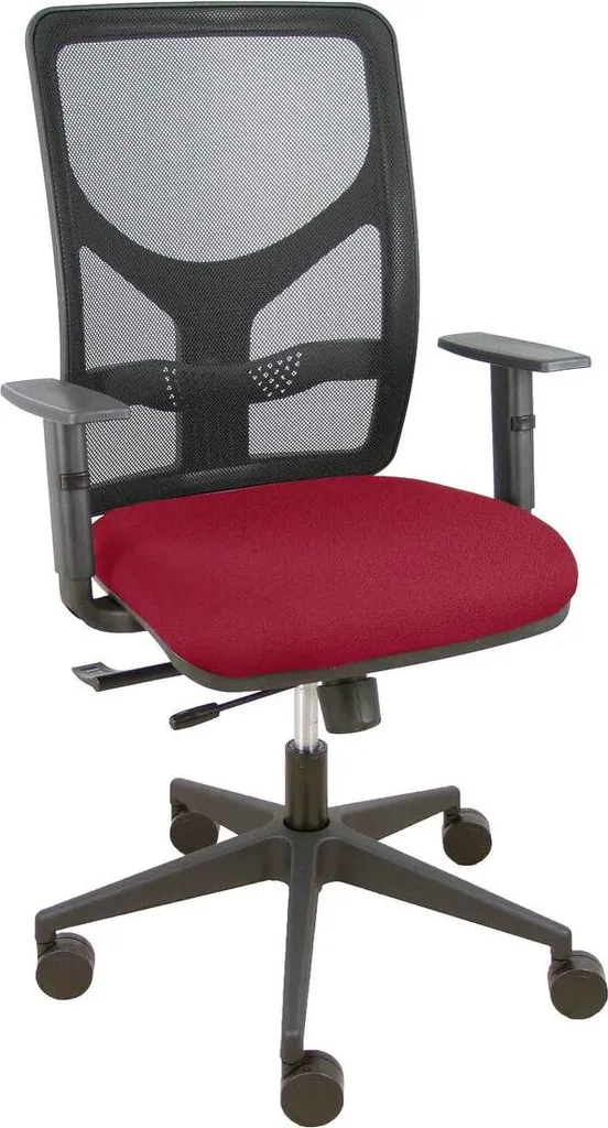 Chaise de bureau pour télétravail confortable et réglable rouge grenat