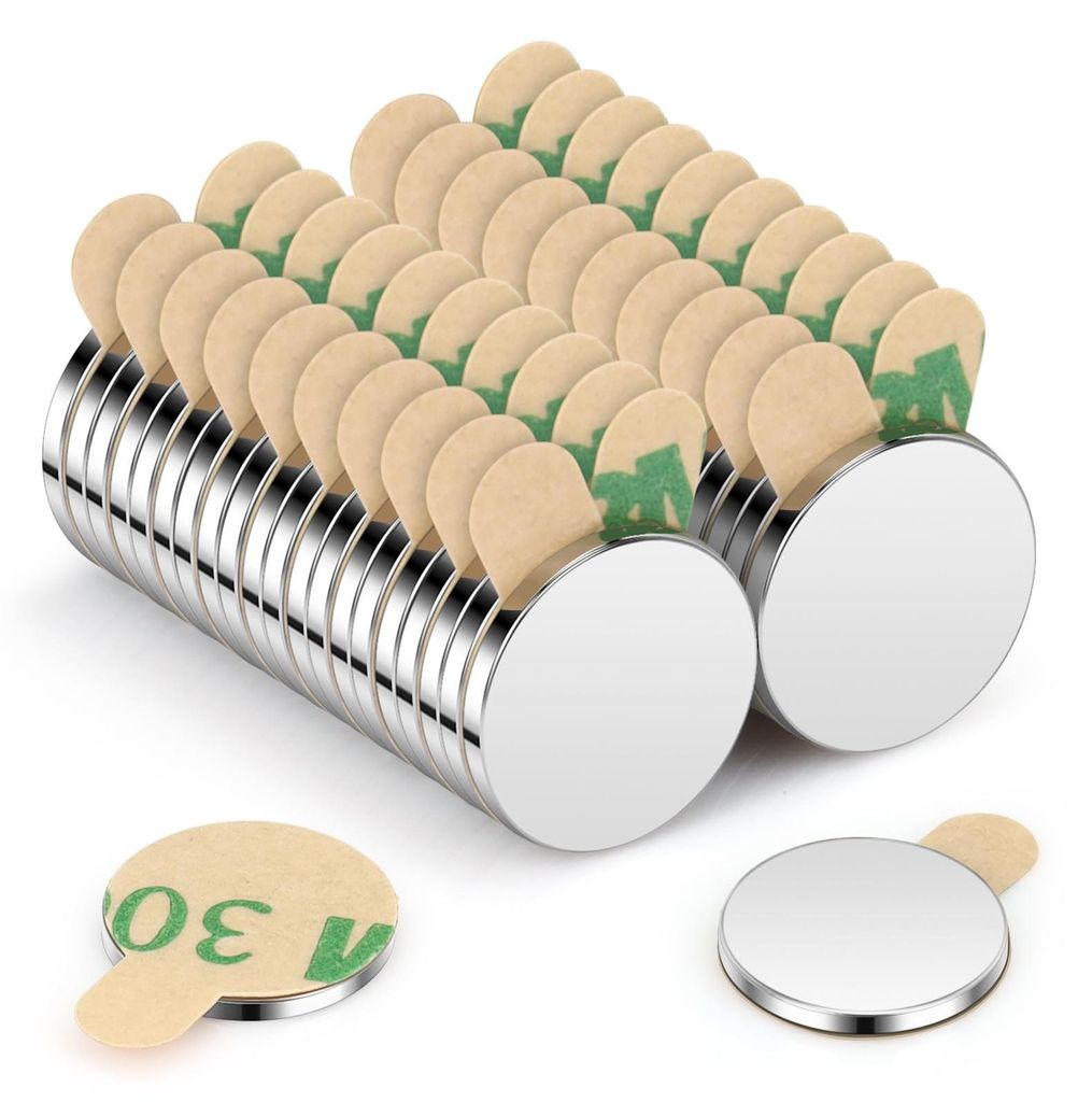 Neodym-Magnete, selbstklebend, 10 x 1 mm | 40 Stück, extra starke Mini-Rundmagnete für Pinnwände, Magnettafeln, Kühlschränke, Bastelarbeiten, ...