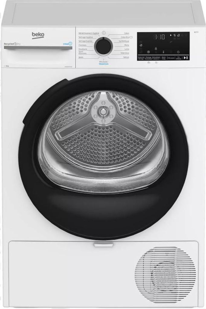 Beko D5H284930W, Freistehend, Frontlader, Wärmepumpe, Weiß, Drehregler, Rechts