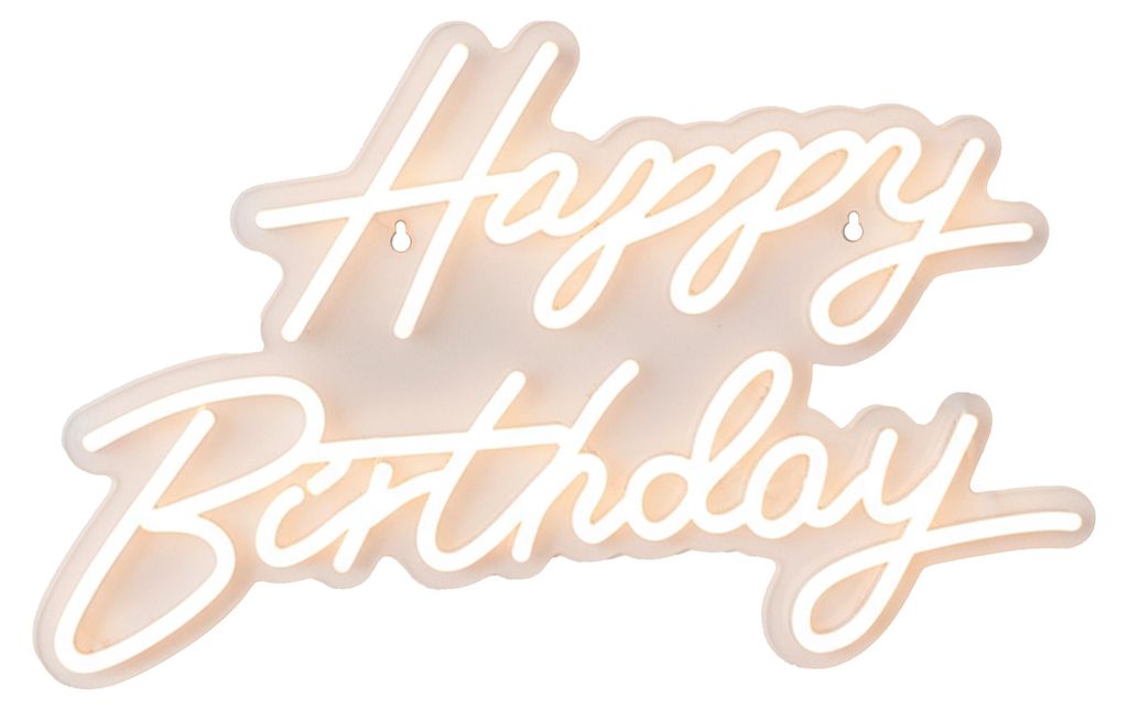 Insegna LED Relaxdays, "Happy Birthday", decorazione Immagine del prodotto 