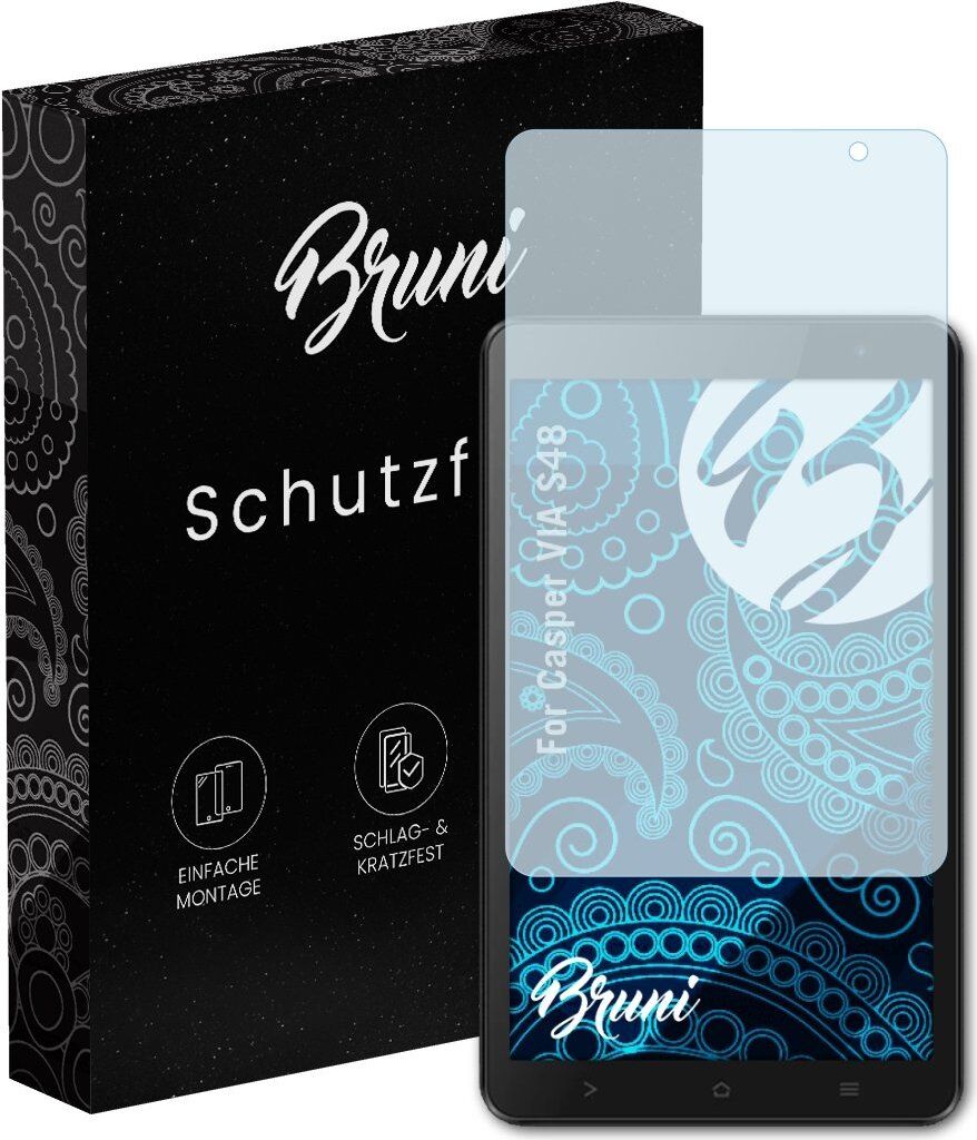 Bruni Basics-Clear 2x Schutzfolie kompatibel mit Casper VIA S48 Folie