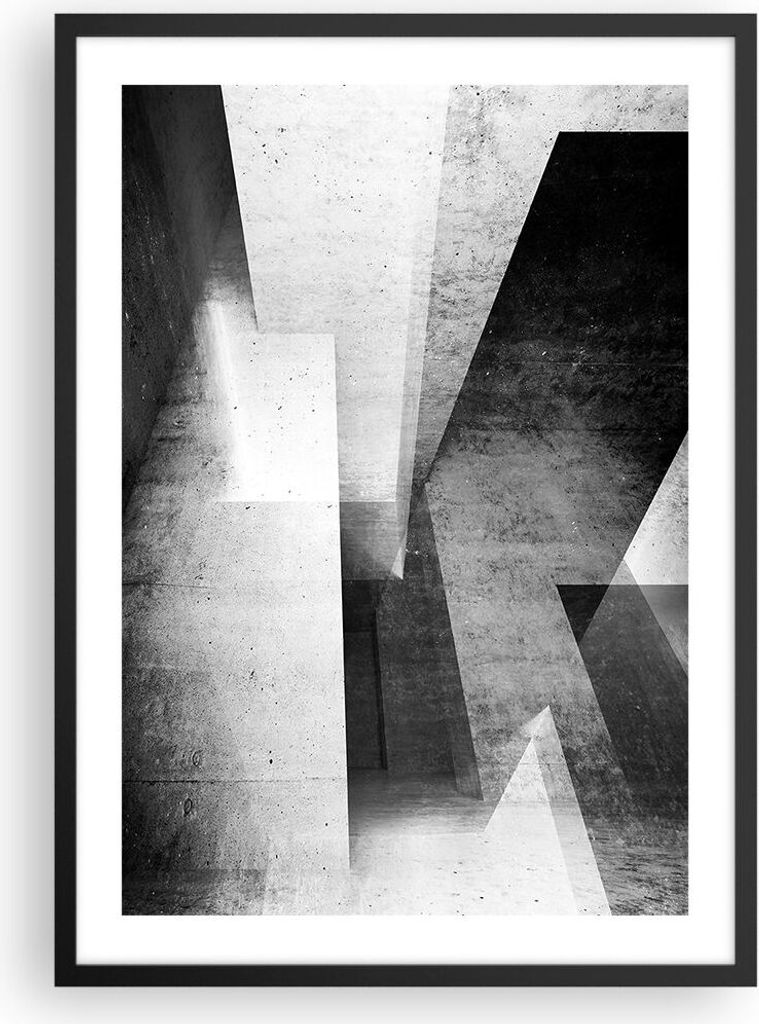Gerahmtes Poster - Schwarzer Rahmen - Dreidimensional Illusion optisch - 50x70 cm - Wand Bild - Wanddeko - Wandbilder - Kunstposter - Wandposter - ...