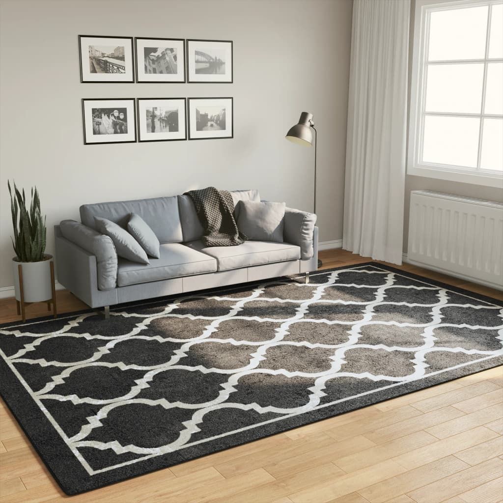 vidaXL Tappeto Lavabile Bianco e Nero 190x300 cm Immagine del prodotto 