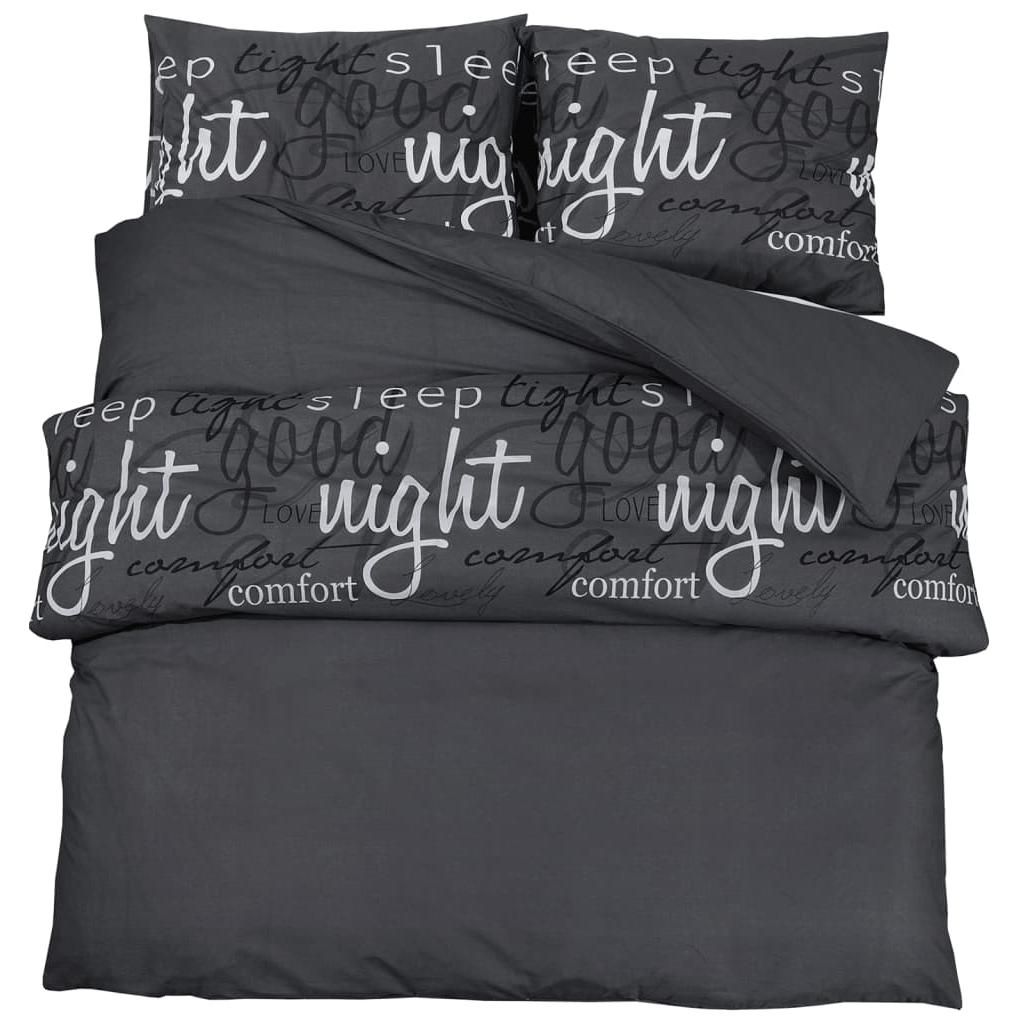 vidaXL Bettwäsche-Set Schwarz 220x240 cm Baumwolle Produktbild 