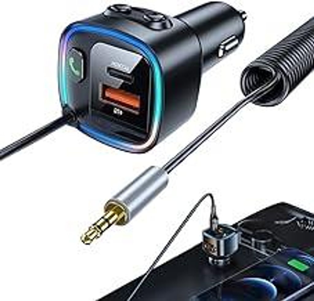 Aux Bluetooth 5.4 Adapter Auto, Bluetooth Adapter Auto Aux Mit Empfänger Klinke 3.5MM, USB C AdapterAuto Zigarettenanzünder, Für Wireless Musik ...