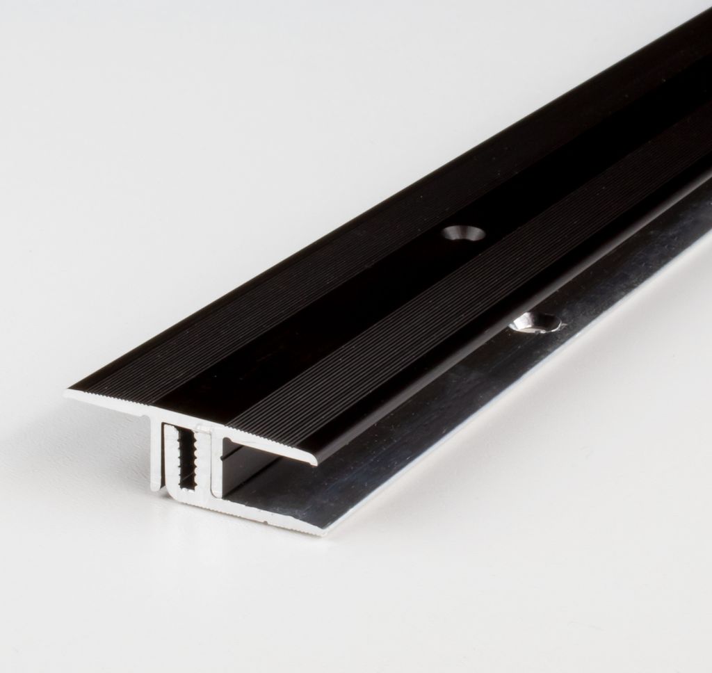 PROVISTON | Übergangs- & Ausgleichsprofil | Aluminium | 33 x 7 - 15 x 2700 mm | Bronze Dunkel | Bodenprofil | Metallprofil | Übergangsschiene