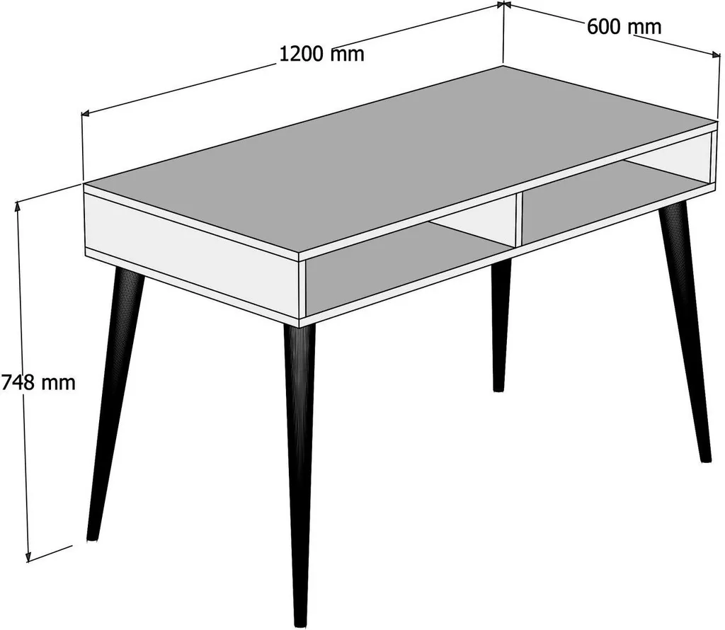 Bureau design blanc Cisto 120x60cm - Structure robuste et surface mate