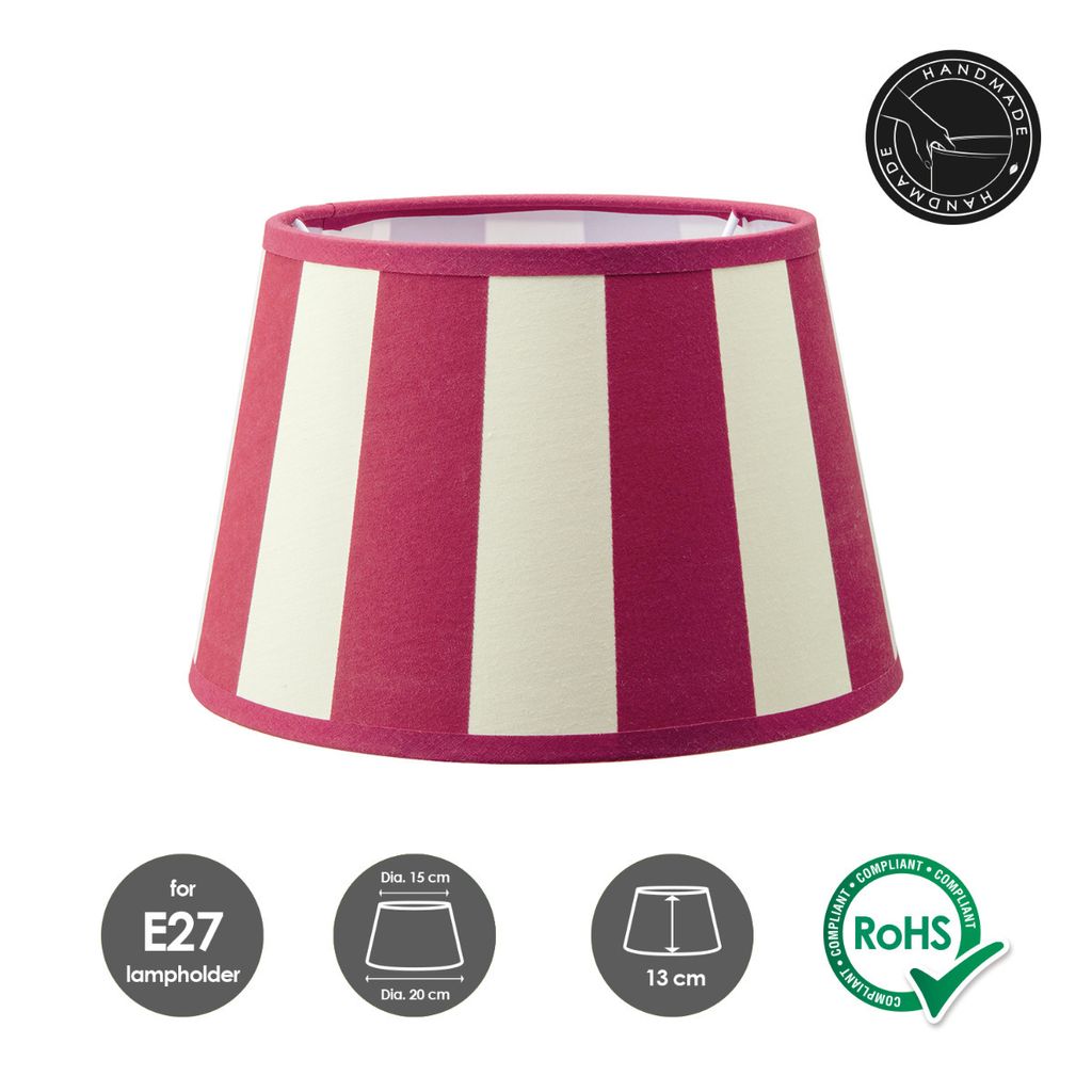 Ostaria Lampenschirm Oval, Rot – Für E27-Fassungen, Inkl. Reduzierstück, Maße: 31 Cm Durchmesser, 20,5 Cm Hoch