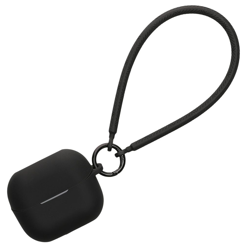 kwmobile Hülle kompatibel mit Samsung Galaxy Buds 3 / Galaxy Buds 3 Pro Kopfhörer - Silikon Schutzhülle Etui Case Cover - mit Handschlaufe Schwarz