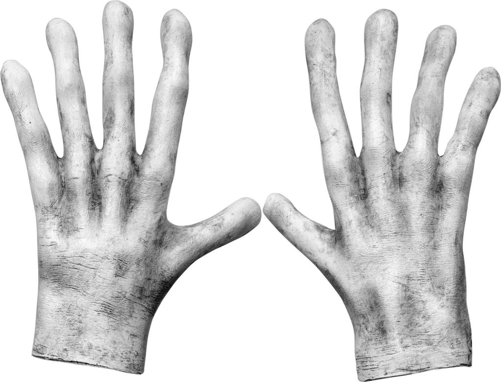 Ghoulish Productions – Pale Hands of the Silent Stalker, Line Hands and Feet Pale Hands Kostüm für einen dünnen Mann. Helle Latexhandschuhe f...