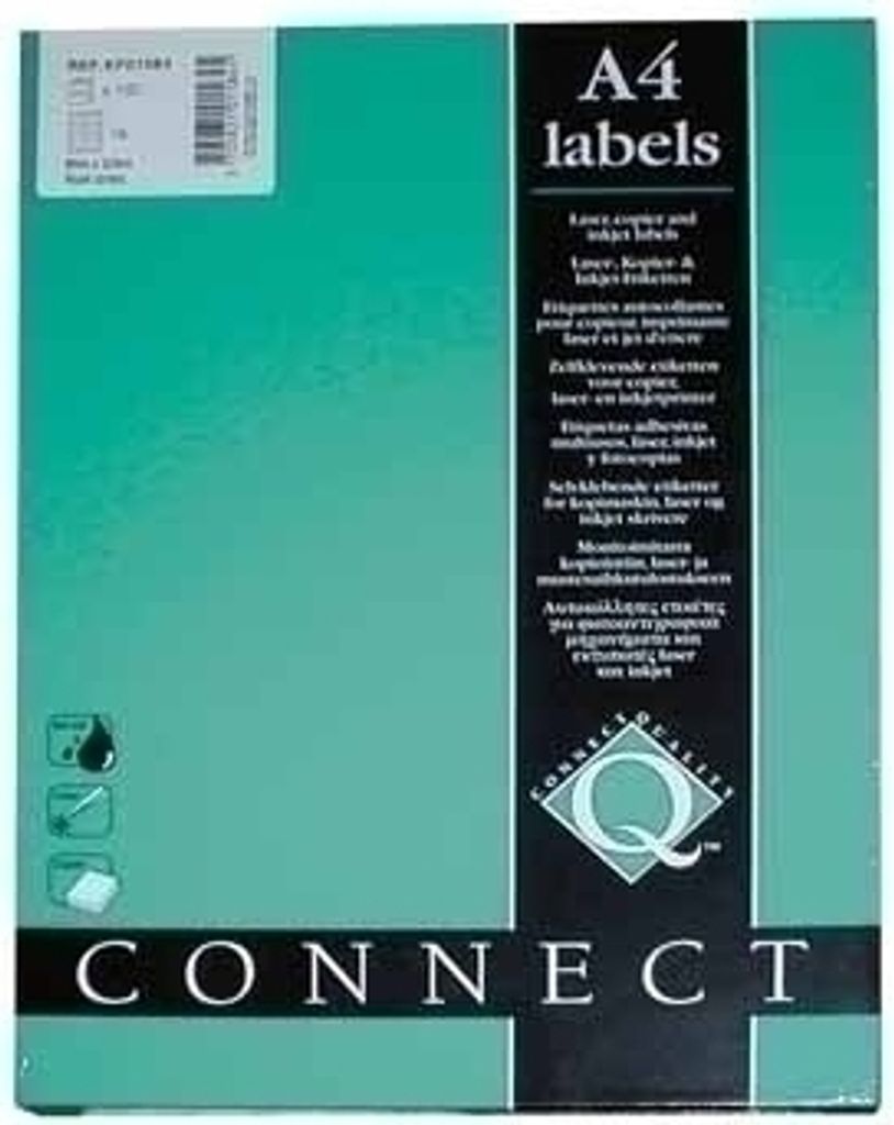 Q-CONNECT - Etiketten, weiß, runde Ecken, 38,1 x 21,2 mm, 100 Blatt, 65 Etiketten pro Blatt