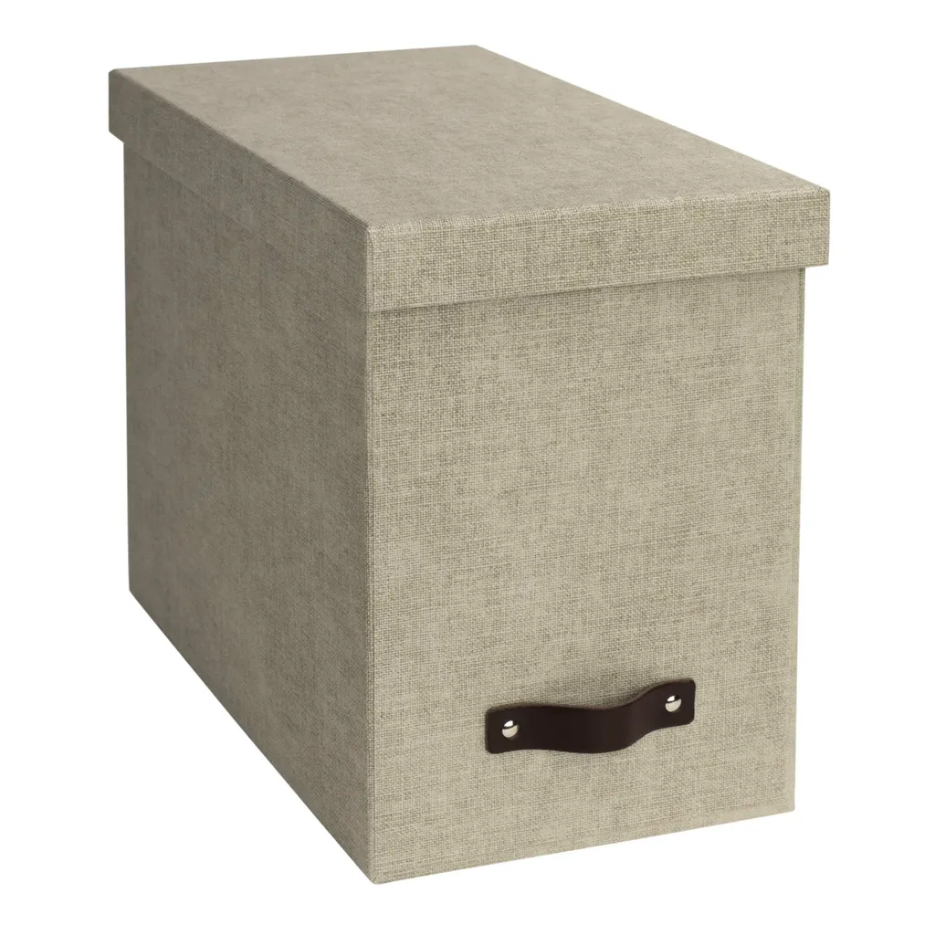 Boîte de rangement documents A4 en lin Bigso Johan pour bureau et salon