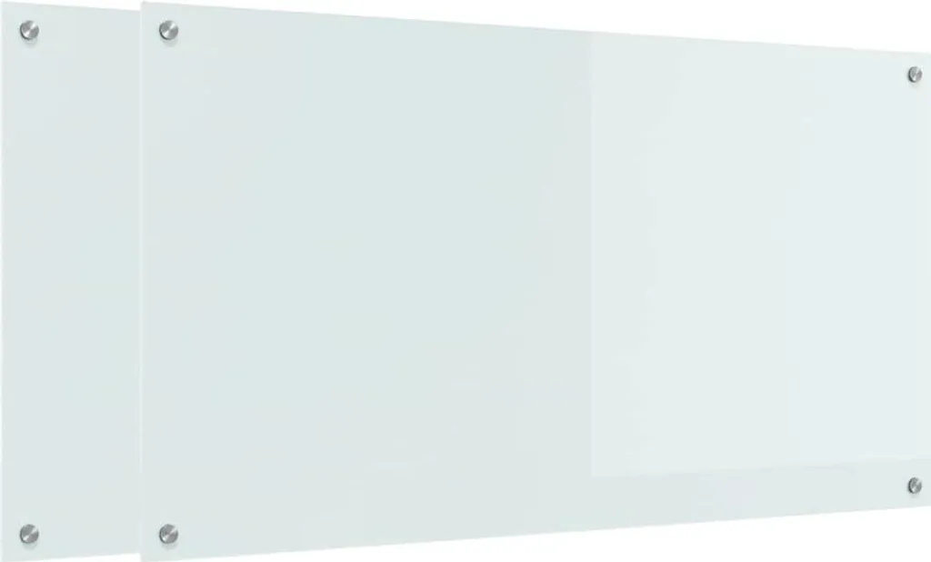 Alzatina in Vetro Temperato Bianco per Cucina 110x60 cm - 2 Pezzi