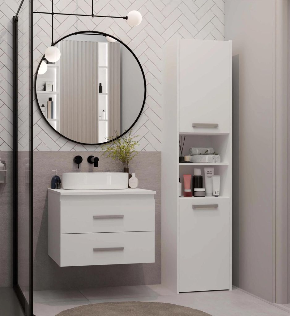NEL 60 Badezimmer-Waschtischunterschrank, weiß, Produktbild 