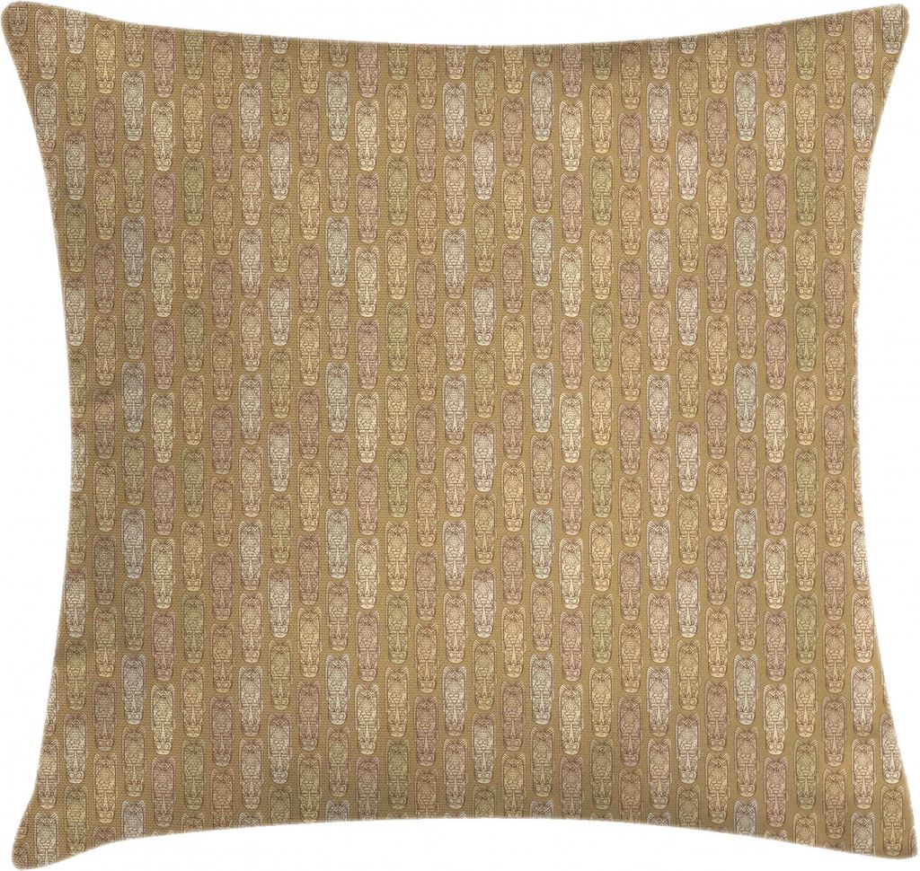ABAKUHAUS Ethnisch Kissenbezug, Aboriginal Oriental Masken, Dekorative Kopfkissenhülle mit Beidseitigem Druck Reißverschluß Waschbar, 60 x 60 cm...