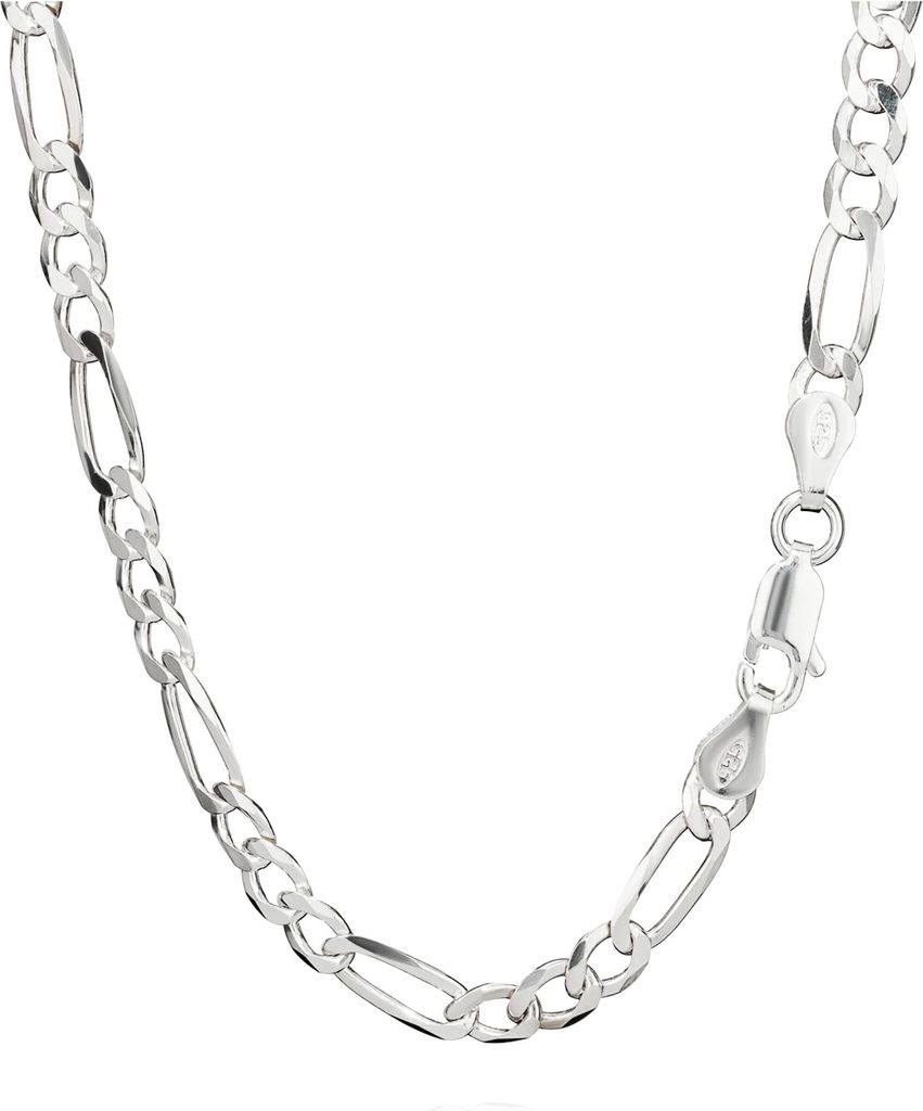 55cm Figarokette 925 Silber 3+1 Glieder 4,2mm breites Produktbild 