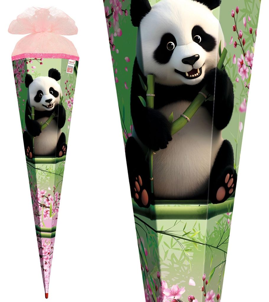 Schultüte / Zuckertüte / 85cm / eckig / mit Glitzerborte / Produktbild 