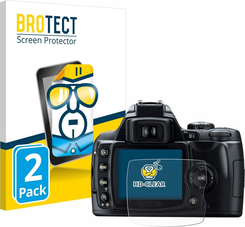 2x Für Nikon D40 Schutzfolie BROTECT Displayschutz Display Schutz Folie Klar Transparent
