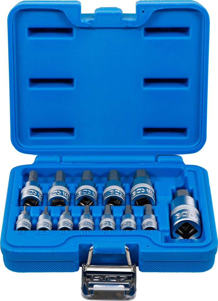 BGS 74257 Bit-Einsatz-Satz 1/4"-3/8"-1/2" 2-14 mm 13-telig