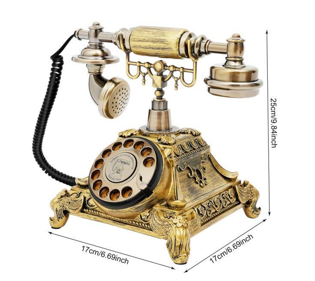 Téléphones fixes Vintage Rotary Téléphone filaire Antique Image du produit 